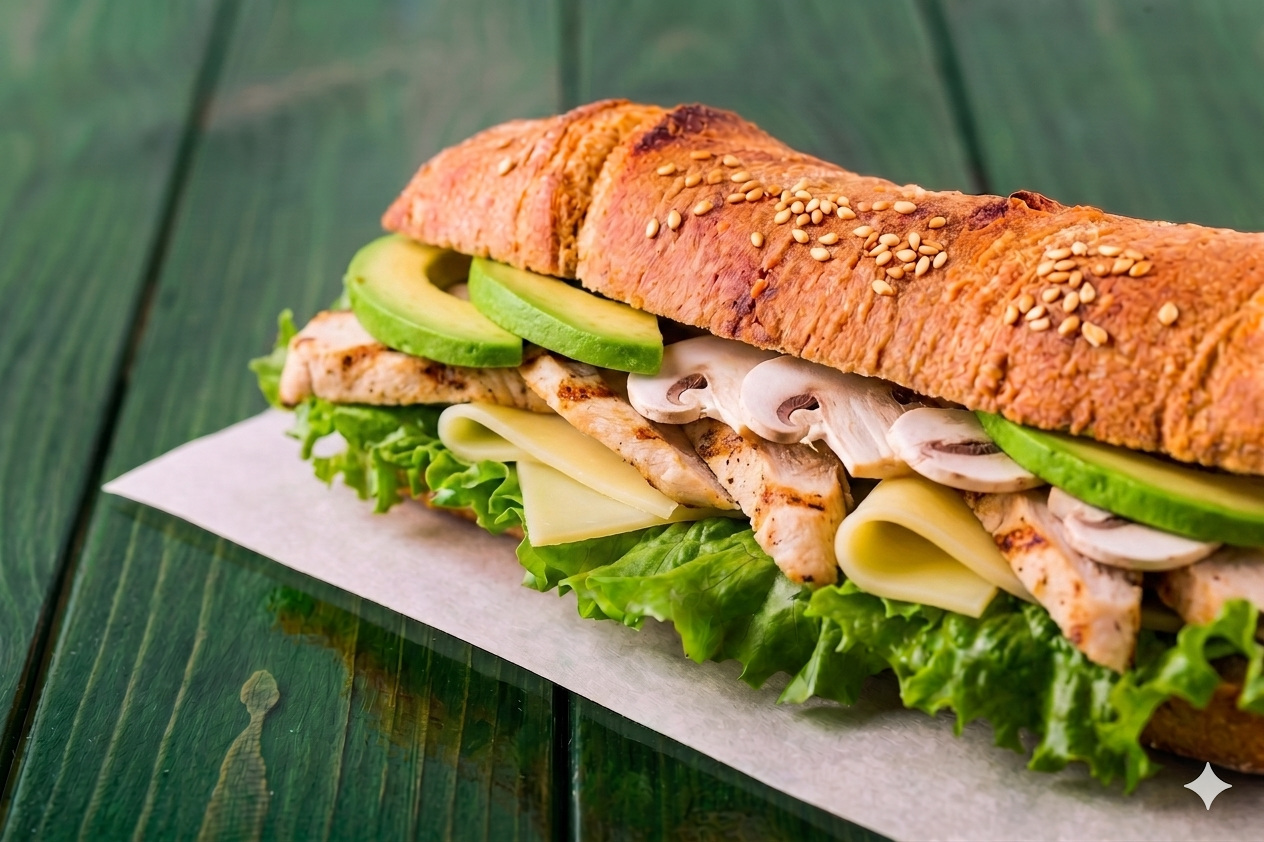 Baguette Matahambre de Villa Orgánica sobre escritorio de trabajo